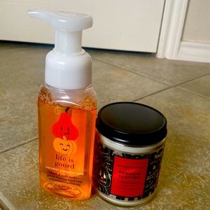 Bath and Body Works Pumpkin Carving candle and soap